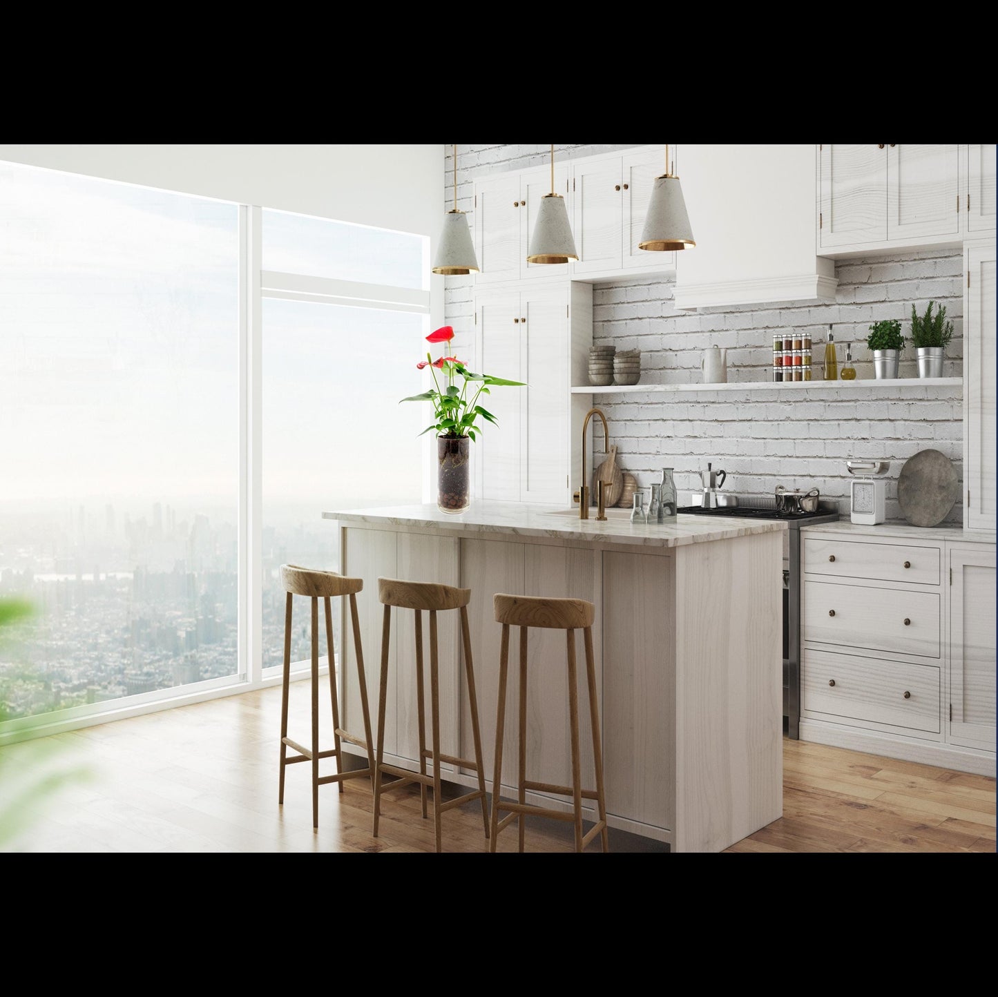 Anthurium in Glass Vase with LECA Pebbles for Drainage – Flowering Plant, Air Purifier, Indoor Plants, Houseplants, Free Heat Pack