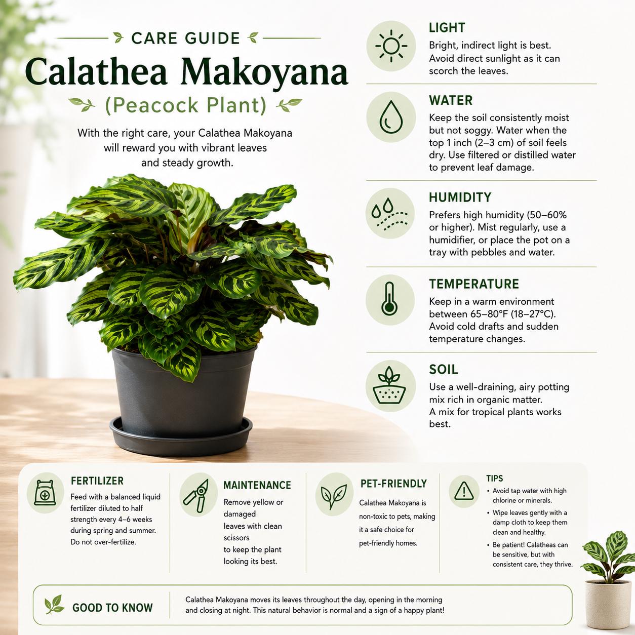 10” Calathea Peacock Plant in Nursery Pot – Large Tropical Indoor Prayer Plant for Home & Office Décor
