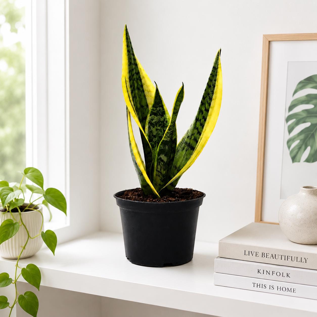 Sansevieria Futura Superba Snake Plant in 6-Inch Nursery Pot – Easy Indoor Low Light Houseplant