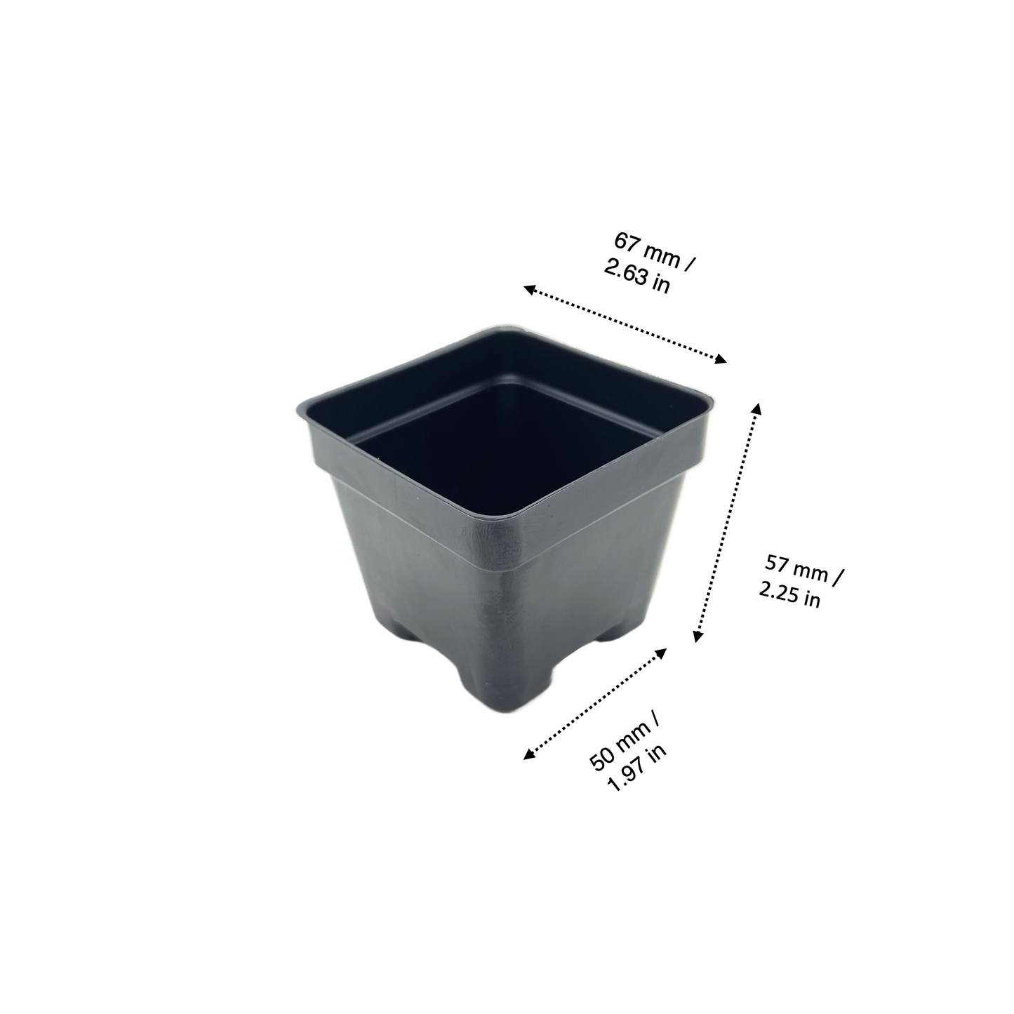 100-Pack 3-Inch Square Nursery Pots with Drainage - Reusable Seed Starting Pots for Succulents, Herbs, Seedlings