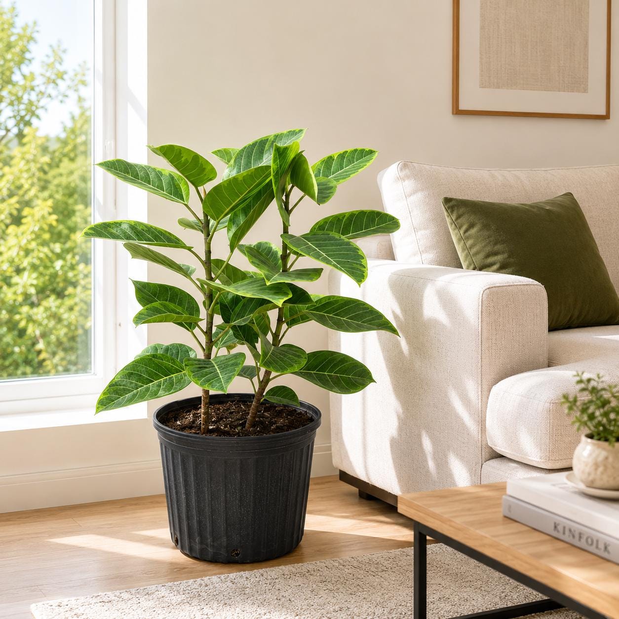 12” Ficus Altissima Yellow Gem Plant – Variegated Tropical Indoor Floor Plant