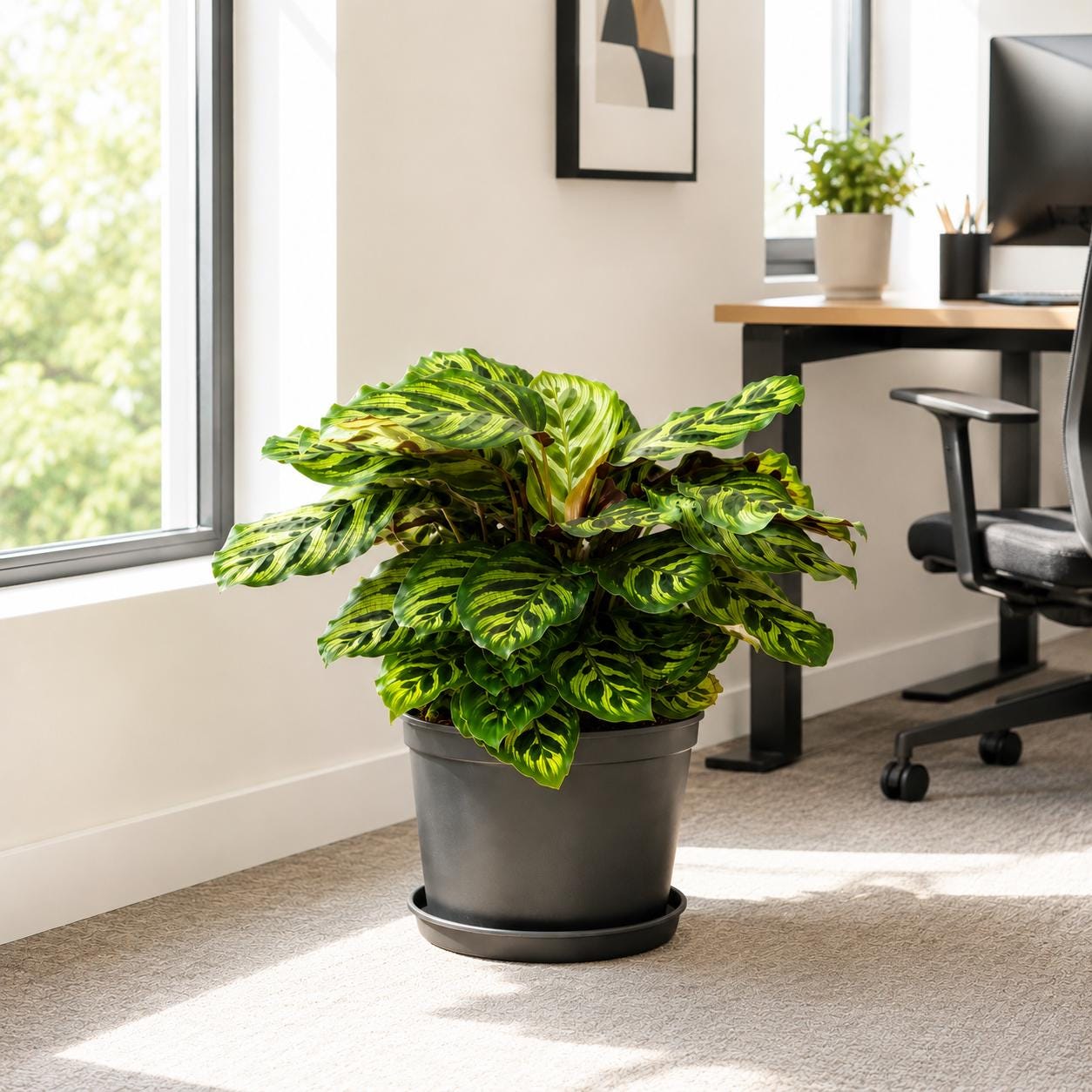 10” Calathea Peacock Plant in Nursery Pot – Large Tropical Indoor Prayer Plant for Home & Office Décor