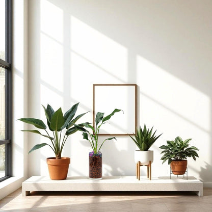 Peace Lily in a Modern Glass Hydroponic Cylinder Planter with LECA Balls - Low Light Indoor Plant, Air Purifying Houseplant, Free Heat Pack