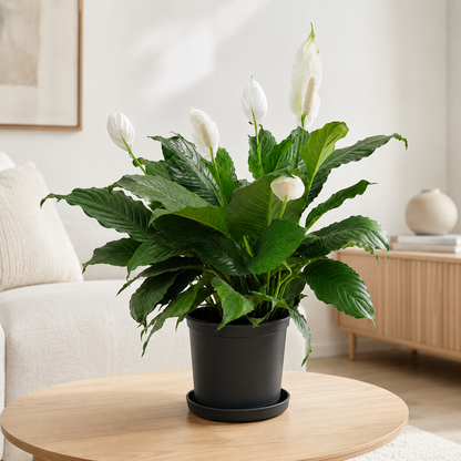 10" Peace Lily Plant (Spathiphyllum) – Large Air Purifying Indoor Houseplant with Elegant White Blooms