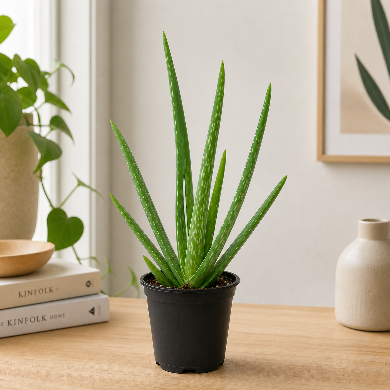 aloe a succulent Aloe vera, Aloe barbadensis, Succulent, 4” Pot