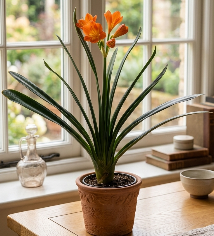 Clivia, Clivia miniate, Bush Lily, Natal Lily, Foliage Plants, Flowering Plants - 6" Pot, Flowering Seasonally