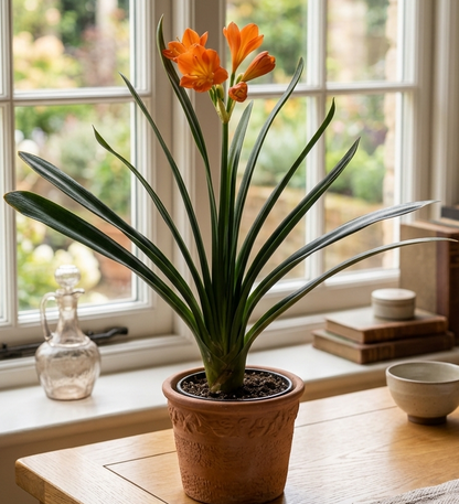 Clivia, Clivia miniate, Bush Lily, Natal Lily, Foliage Plants, Flowering Plants - 6" Pot, Flowering Seasonally