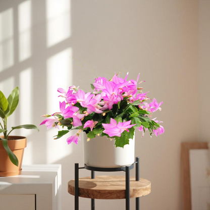 Thanksgiving Cactus, Live Houseplant, Flowering Indoor Plant, Seasonal Pink Flowers, Christmas Cactus, 6” Pot
