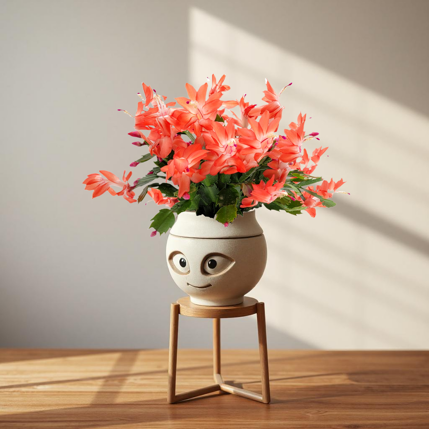 Thanksgiving Cactus, Live Houseplant, Flowering Indoor Plant, Seasonal Orange Flowers, Christmas Cactus, 6” Pot