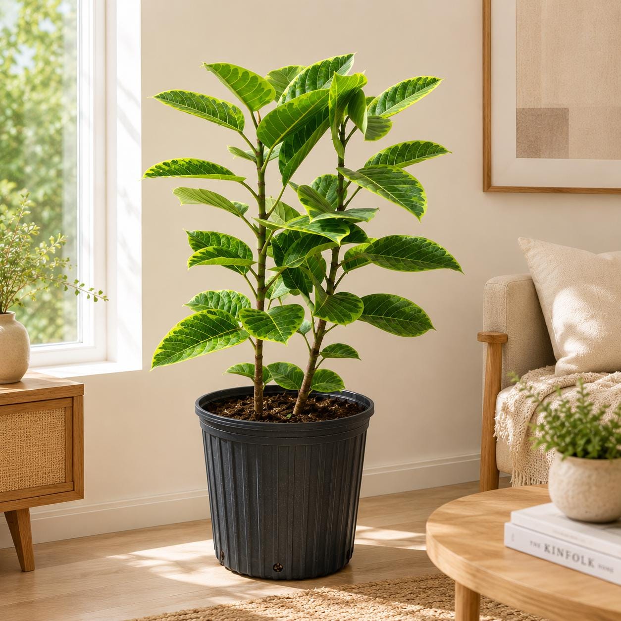12” Ficus Altissima Yellow Gem Plant – Variegated Tropical Indoor Floor Plant