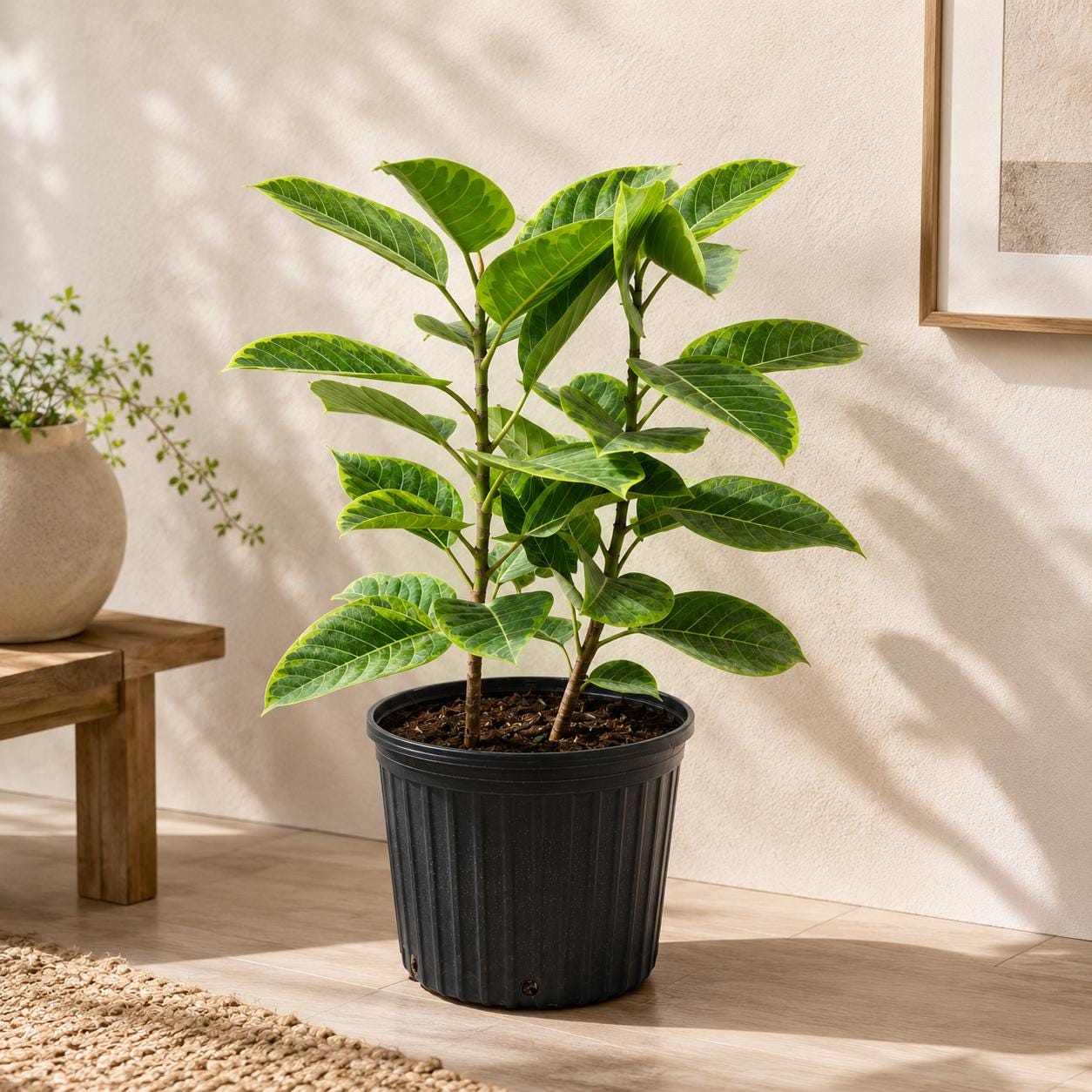 12” Ficus Altissima Yellow Gem Plant – Variegated Tropical Indoor Floor Plant