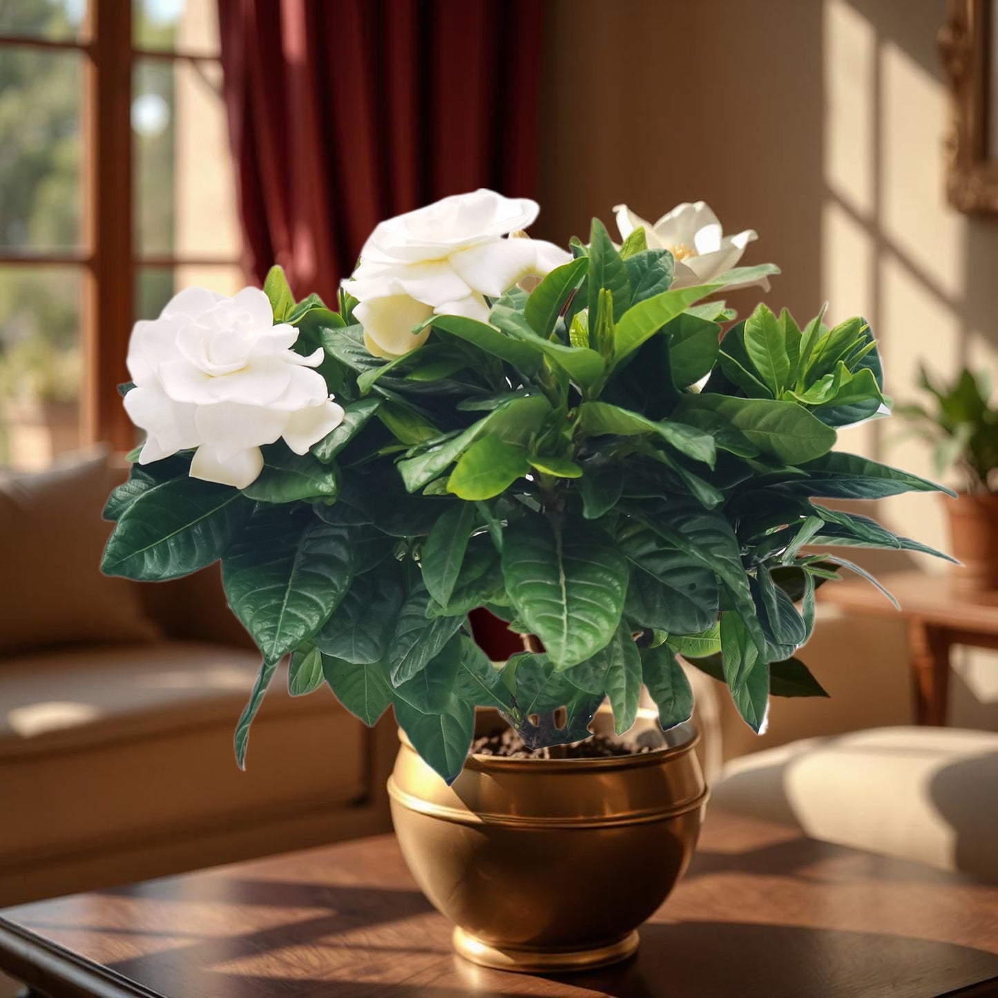 Premium Gardenia Plant - Gardenia Jasminoides Houseplant in 4.5-Inch Pots, Fragrant Indoor Plant with Glossy Evergreen Foliage